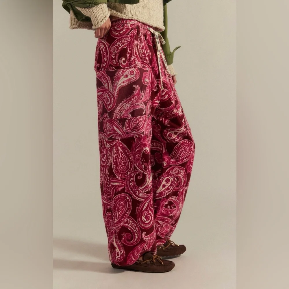 NWT We The Free Jet Set Knit Printed Pull-On Pants ~Brick Combo~ - Picture 3 of 4